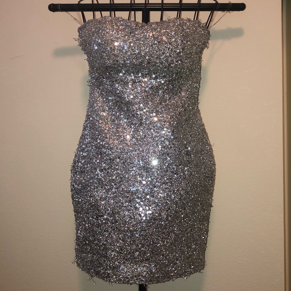 Silver Mini Dress